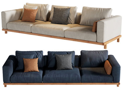 现代布艺多人沙发3d模型 现代布艺多人沙发