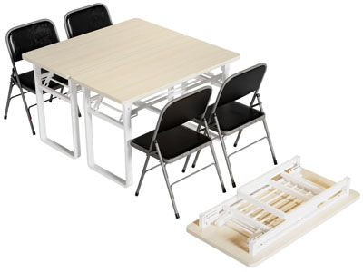 现代书桌椅组合 可折叠桌椅组合