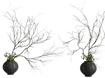 侘寂风陶艺花瓶花卉