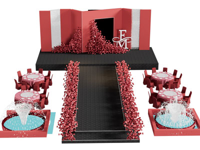 现代婚庆现场美陈 演绎舞台 户外装置