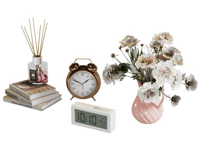 现代书本 香薰 花瓶花卉摆件组合