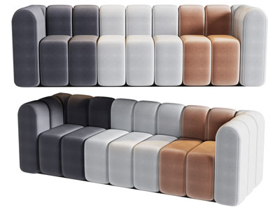 现代多人沙发3d模型 现代多人沙发