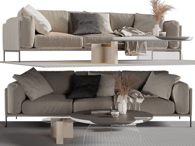 现代布艺多人沙发3d模型 现代布艺多人沙发