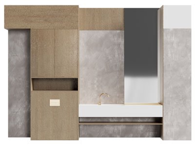 现代洗手台 镜子 浴室柜 卫浴柜架