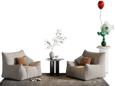 现代懒人沙发 边几