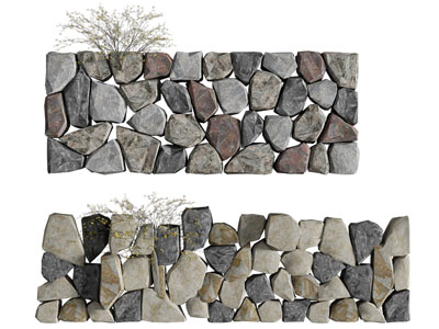现代景观石头墙