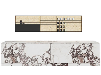 现代橱柜组合 壁柜 开放式吊柜