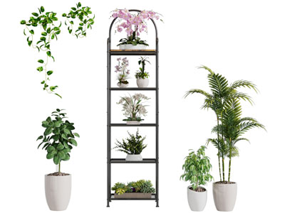 现代花盆花卉花架盆栽植物 摆件