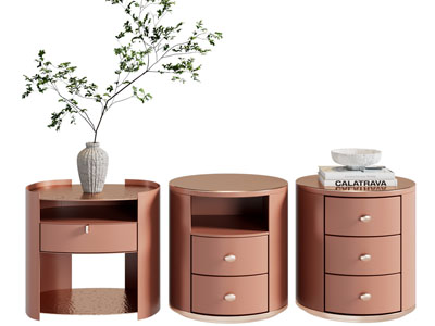 现代椭圆形床头柜