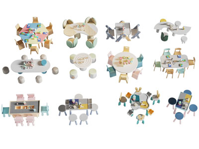 现代儿童桌椅组合 手工娱乐桌椅组合