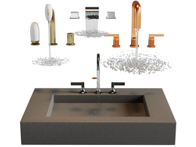 现代水龙头 水柱 水流