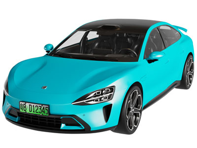 现代提夫尼蓝色汽车 轿车