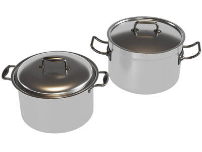 现代不锈钢锅具 煮锅 钢筋锅