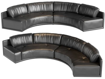 现代弧形多人沙发3d模型 现代弧形多人沙发