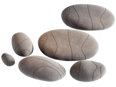 现代石头造型的坐垫 沙发凳子