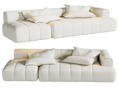 现代布艺多人沙发3d模型 现代布艺多人沙发