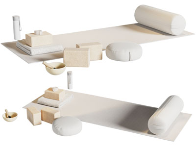 现代瑜伽垫 瑜伽用品3d模型 现代瑜伽垫 瑜伽用品