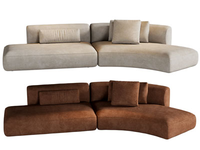 现代弧形多人沙发3d模型 现代弧形多人沙发