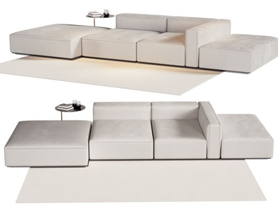 现代拼接多人沙发3d模型 现代拼接多人沙发