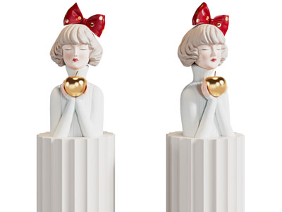 现代小女孩雕塑雕刻3d模型 现代小女孩雕塑雕刻