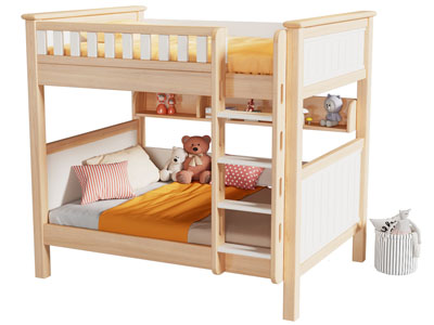 现代儿童实木上下床 上下铺