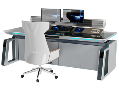 现代监控操作台 办公桌椅组合