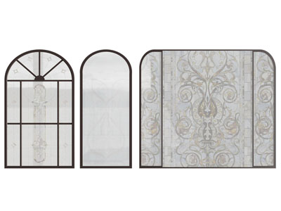 法式拱形镂花窗 玻璃窗户