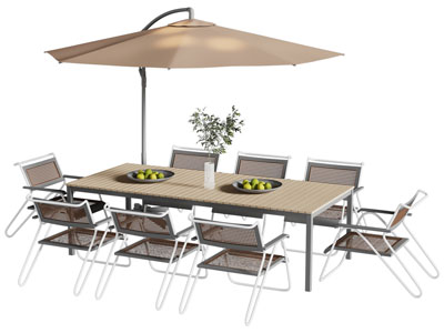 现代遮阳伞 餐桌椅组合