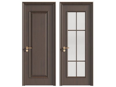 美式实木边框玻璃门 木门 平开门 房门