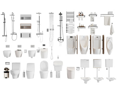 现代马桶 小便斗 淋浴花洒 毛巾架 卫浴小件