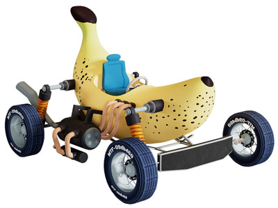 现代儿童香蕉造型玩具车 动漫卡丁车
