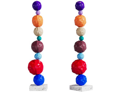 现代彩色串珠工艺品摆件组合