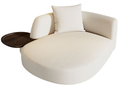 现代单人沙发 边几