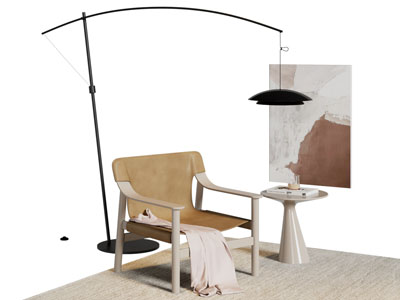 新中式休闲椅子 挂画