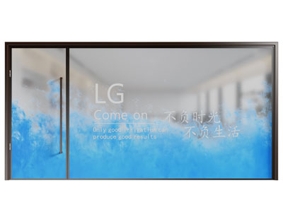 现代办公玻璃隔断 平开门