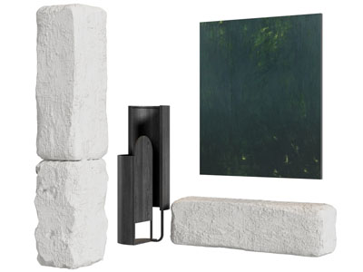 现代水泥柱子 装饰挂画3d模型 现代水泥柱子 装饰挂画