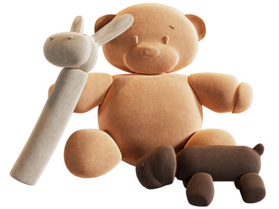 现代儿童玩具熊 兔子 玩偶 摆件组合