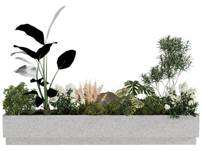 现代花坛花草植物景观园艺小品