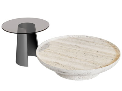 现代圆形茶几边几3d模型 现代圆形茶几边几