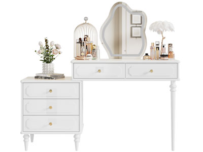 法式奶油风化妆 梳妆台