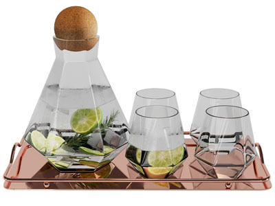 现代托盘茶壶 水杯 茶具杯子