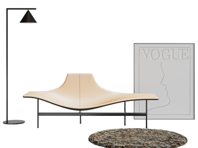 现代多人沙发 地画 落地灯3d模型 现代多人沙发 地画 落地灯