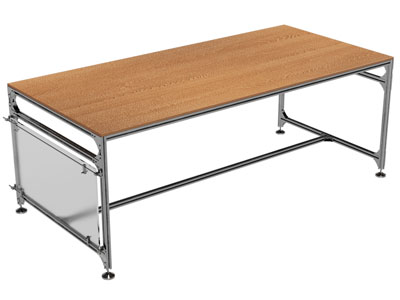 现代长方形铝型材办公桌