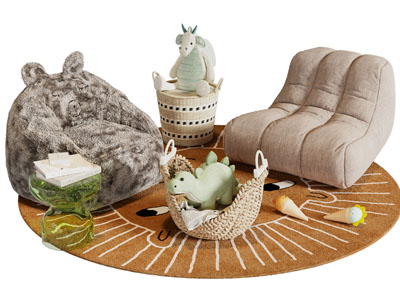 现代懒人沙发 编织收纳筐