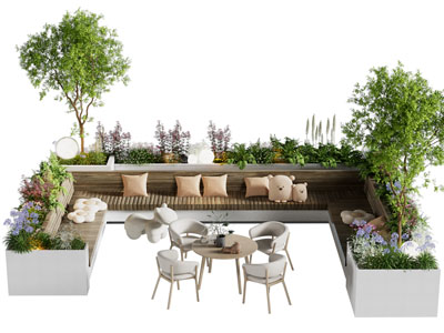 现代庭院景观卡座多人沙发 休闲餐桌椅组合