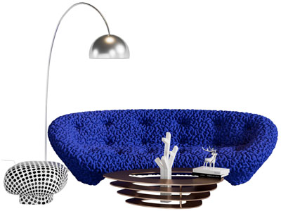 现代多人沙发 茶几组合3d模型 现代多人沙发 茶几组合