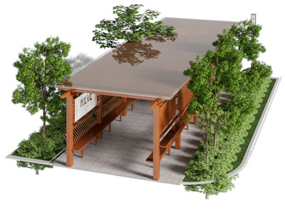 新中式实木廊架 花架 亭子 景观凉亭