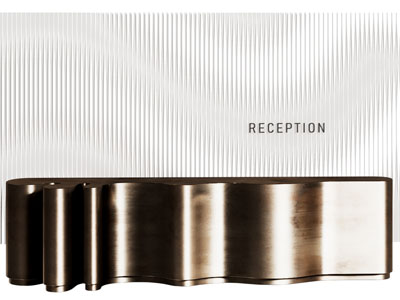 现代办公前台接待台 前台背景墙