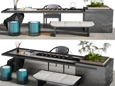 新中式茶桌椅组合