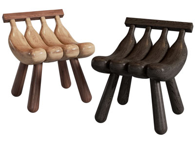 现代香蕉坐垫的休闲椅子